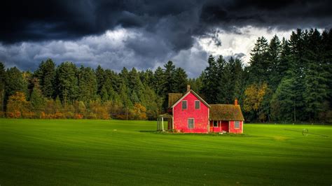 🥇 Forests Houses Canada Dark Sky Farm Wallpaper 77051