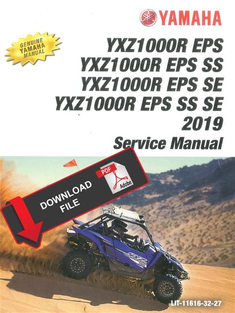 Yamaha Yxz1000r Lit 11616 32 27 Utv Sxs Service Manual Pdf