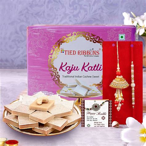 TIED RIBBONS Rakhi For Brother And Bhabhi With Sweets Gift Pack