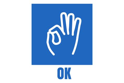 Ok Sticker Square Blue Label With Okay Graphic By Vectortatu