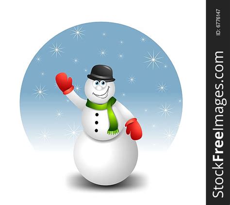 Snowman Waving Cartoon Free Stock Images And Photos 6776147