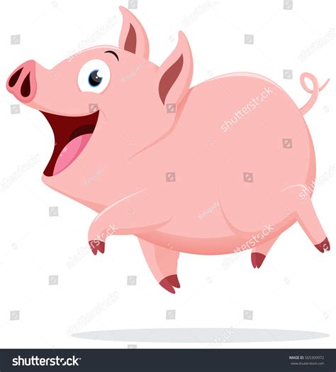 Cute Pig Cartoon Stock Vector 565309972 Shutterstock