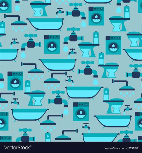Seamless Pattern With Plumbing Equipment Vector Image Sewer Line