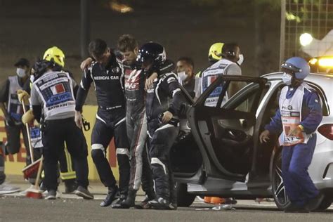 Formula One Driver Romain Grosjean Survives Fiery Crash On Opening Lap