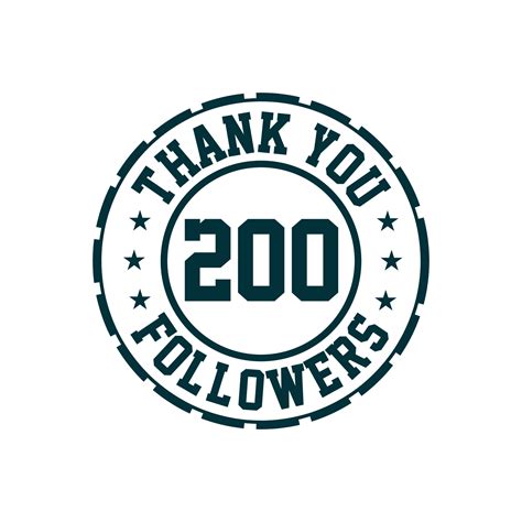 Thank You 200 Followers Celebration Greeting Card For Social Media