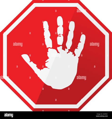 Red Stop Sign With Palm Of Hand Vector Stock Vector Image And Art Alamy