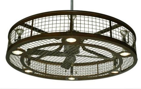 Industrial Style Ceiling Fan With Light 52 Wire Cage Ceiling Fan