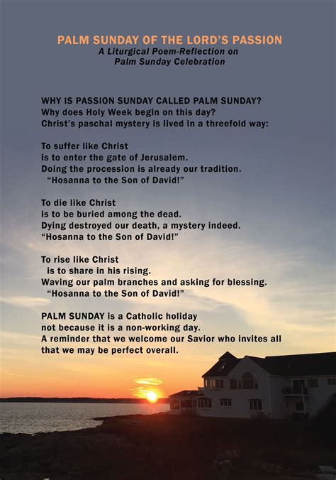 Aletheia Publishing Palm Sunday Liturgical Poem By Rev Fr Joel Caasi