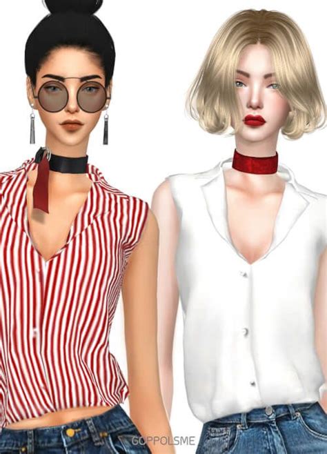 Gpme F Tank Top By Goppols Me For The Sims 4 Spring4sims Tops Sims