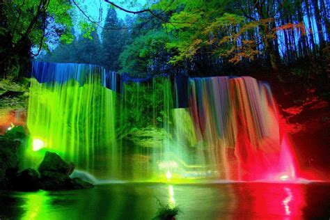 Most Beautiful Colorful Waterfall Waterfall Wallpaper Beautiful