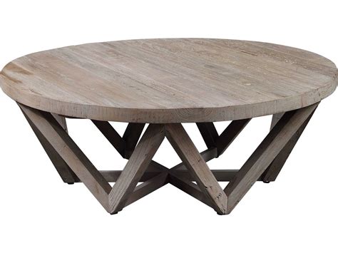 Reclaimed elm exposes natural graining for rich warmth. Uttermost Kendry Reclaimed Elm Wood 48'' Wide Round Coffee ...