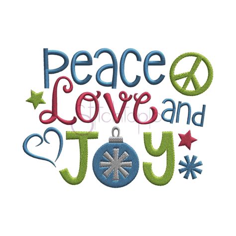 Peace Love Joy Embroidery Design Stitchtopia
