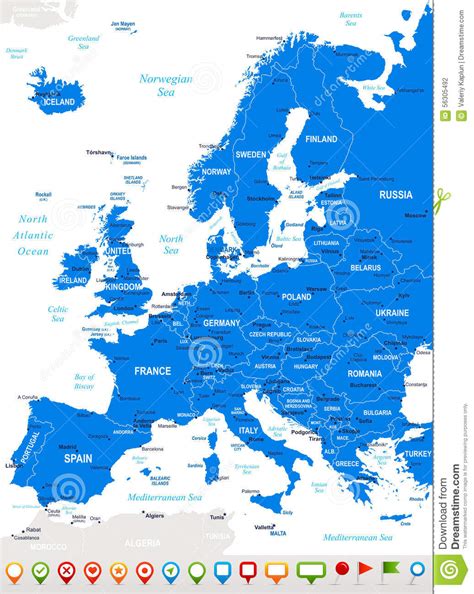 Download Europe - Map And Navigation Icons - Illustration Stock ...