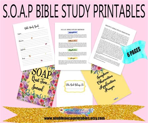 Soap Bible Study Printable 85x11 Soap Journaling Pages Bible