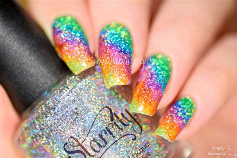 Simply Nailogical Sparkly Highlighter Rainbow Nail Art