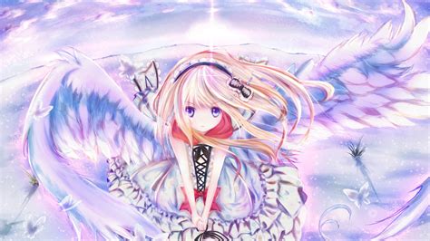 Anime Girl Angel Wings Full Hd Desktop Wallpapers 1080p