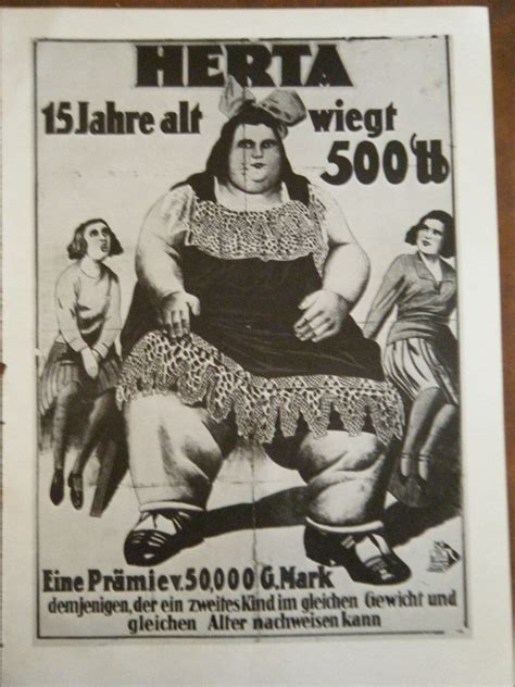 Vintage Circus Poster Herta The Fat Lady Black And White Poster Size Book Page Etsy