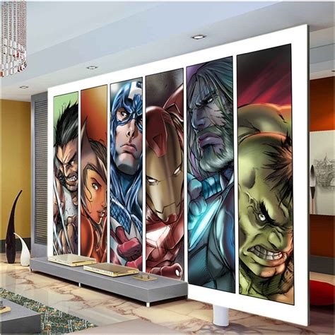 Comics Avengers Boys Bedroom Photo Wallpaper Mural Custom Super Hero