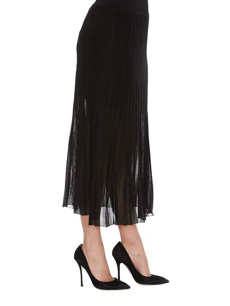 Knee Length Skirts And Midi Balmain Semi Sheer Black Skirt Tf04476k0780pa