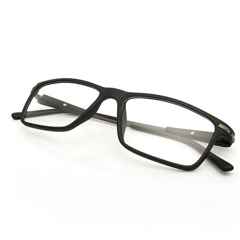 Buy Classic Optical Plain Glasses Men Women Square Titanium Fine Lined