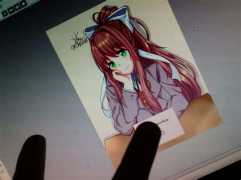 Monika Ddlc Art By Meh 3 Animeandarts Amino