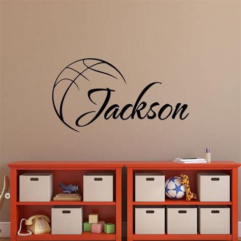Basketball Wall Decal With Personalized Boys Name Nursery Name Decal