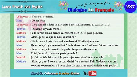 Dialogue En Français N° 237 Youtube