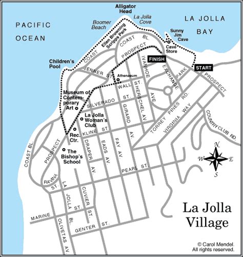 Map Of La Jolla Walking Tour