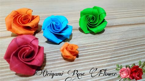 Tutorial Origami Rose Flower Origami Bunga Mawar Youtube