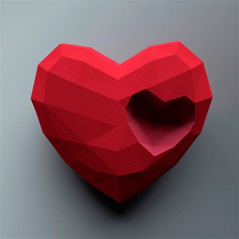 3d Papercraft Low Poly Heart Diy Big Paper Heart Sculpture Etsy