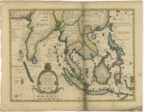 Antique Map Of The East Indies By Wells 1712