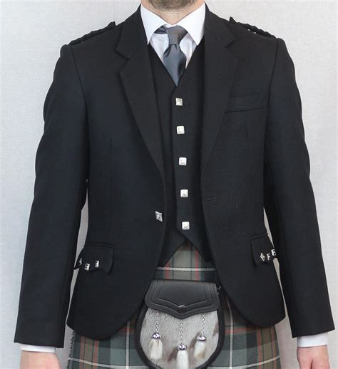 Ex-hire Black Argyll Jacket | Anderson Kilts