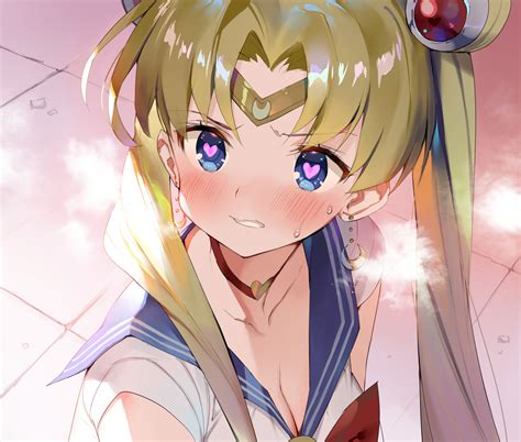tsukino usagi sailor moon anime anime girls portrait blonde twintails blue eyes face