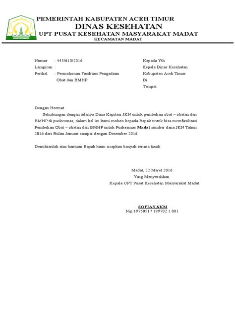 Contoh Surat Permohonan Fasilitasi Kegiatan Pembelajaran - IMAGESEE