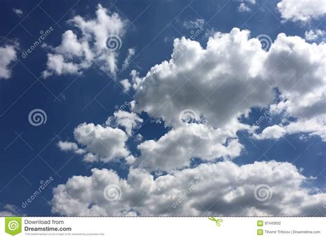 Isolated White Cloud On Blue Sky Beautiful Blue Sky With
