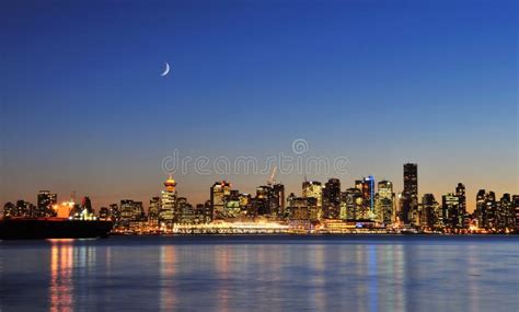 Downtown Vancouver Night Scene Stock Image Image Of City Night 17017489