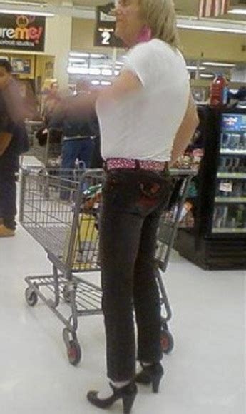 Dad Dresses Up In Women S Clothes At Walmart Pink Earrings High Heels Wtf Fail Funny Pictures