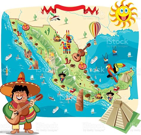 Ilustración De Dibujo Mapa De México Y Más Vectores Libres De Derechos