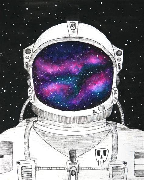 Space Man Watercolor Art Print Astronaut Art Print Space Etsy Canada