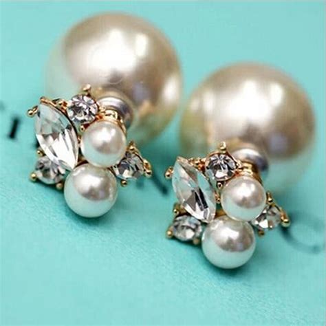 Kuniu Trendy Fashion Hot Selling Earring Double Sided Shining Pearl