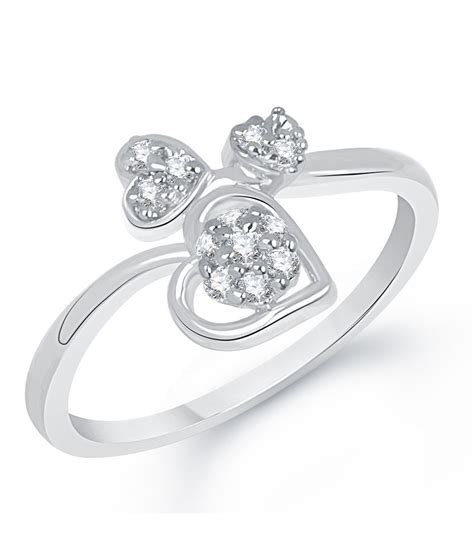 Vk Jewels Starry Love Heart Rhodium Plated Ring Buy Vk Jewels Starry Love Heart Rhodium Plated