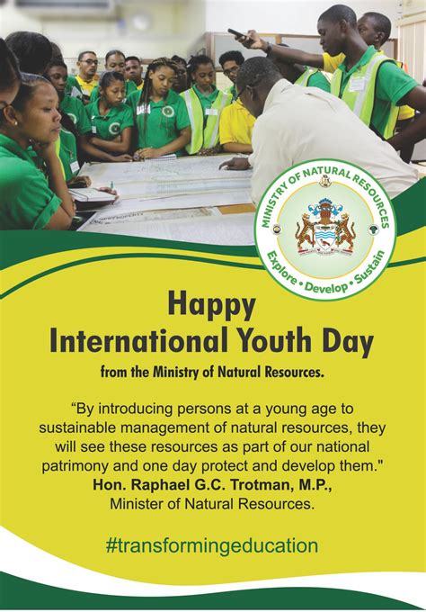 International youth day is a united nations holiday celebrated annually on august 12th. Happy International Youth Day! - Ministry of Natural Resources
