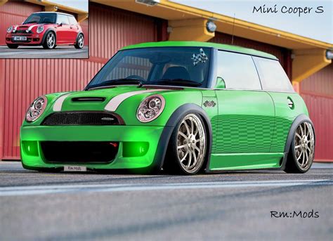 Mini Cooper Worksslammed With Customized Extended Bumpers And Side
