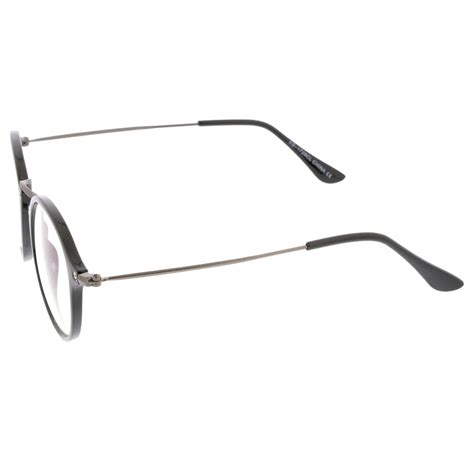 Classic Slim Metal Temple Clear Lens P3 Round Eyeglasses 48mm Sunglassla