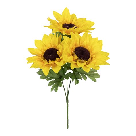 13 Artificial Silk Yellow Large Head Sunflower Summer Pick By