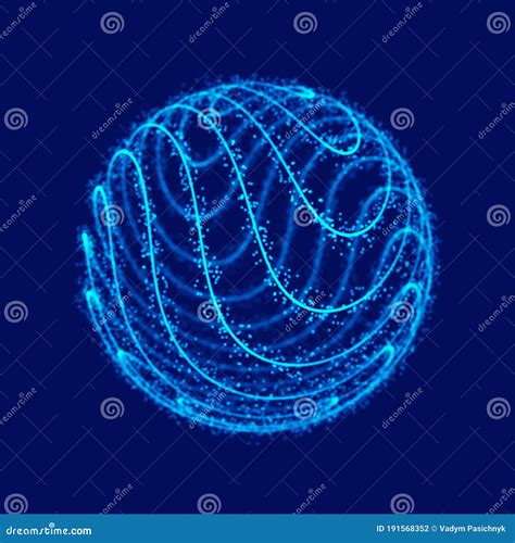 Abstract 3d Sphere Sphere With Twist Lines Glowing Lines Twisting
