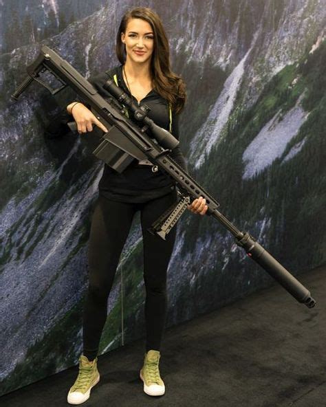 Holding Us M82a1 50cal Sniper Rifle Girls Guns Pinterest Guns