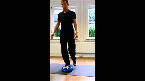 The Medical Exercises 1 Leg Stand On Wobble Cushion Youtube