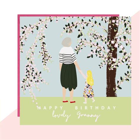 Happy Birthday Granny Blossom Card By Lottie Simpson