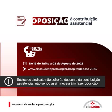 OPOSIÇÃO A CONTRIBUIÇÃO ASSISTENCIAL HB 2023 2024 SinSaúde São José